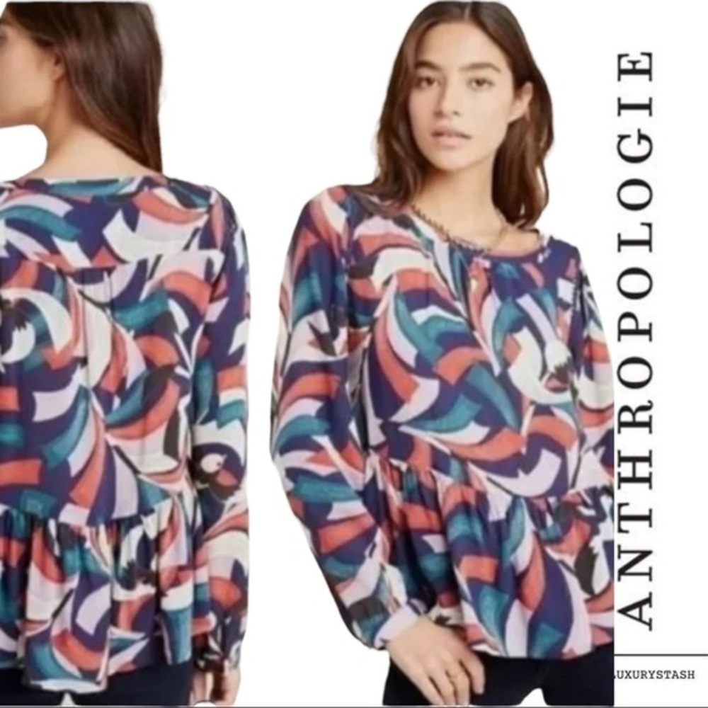 ⚫️ ANTHROPOLOGIE | MAEVE preplum bird detail longsleeves top​​​